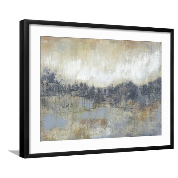 Art.com Cool Grey Horizon I Art Print by Jennifer Goldberger, Black Frame Wall Art, 29" x 23"