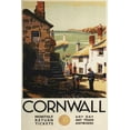 thumbnail image 1 of Art.com Cornwall, England - Street Scene with Two Men Working Railway Poster Art Print by Lantern Press, 16" x 24", 1 of 4