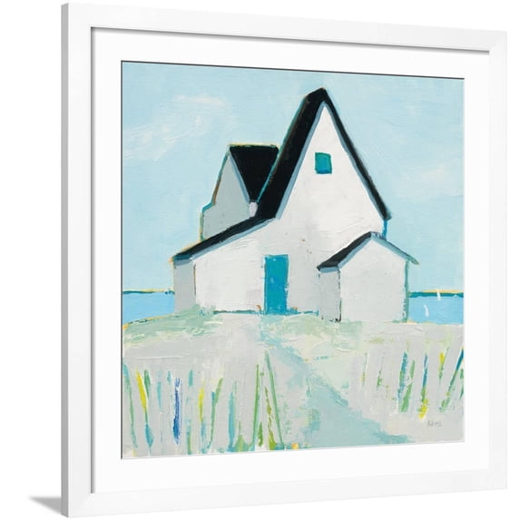 Art.com Cottage by the Sea Neutral Art Print by Phyllis Adams, White Frame Wall Art, 38" x 38"