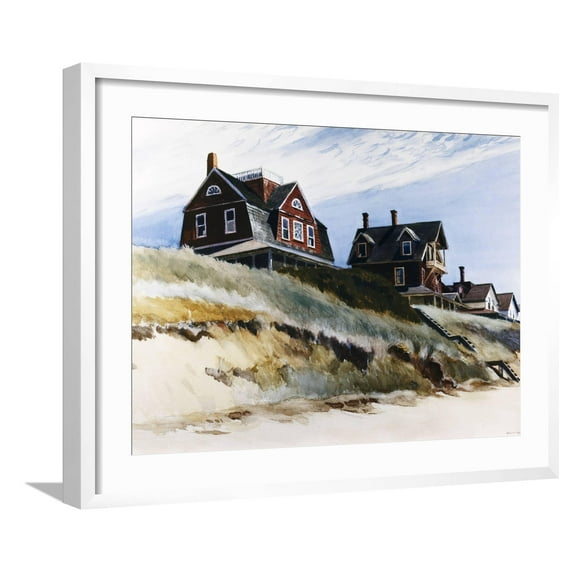 Art.com Cottages at Wellfleet Giclee Print by Edward Hopper, White Frame Wall Art, 29" x 23"