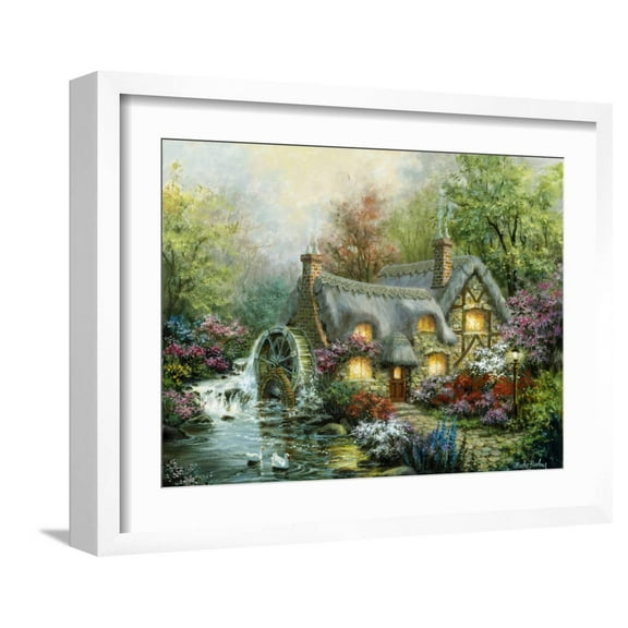 Art.com Country Retreat Giclee Print by Nicky Boehme, White Frame Wall Art, 21" x 17"