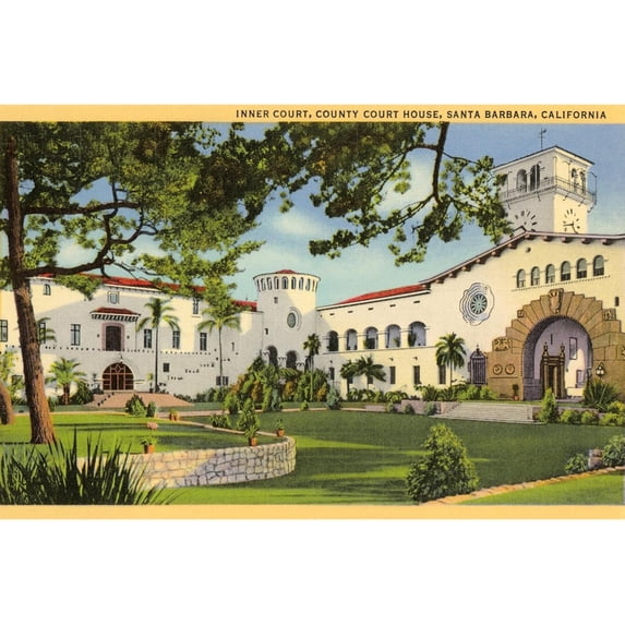 Art.com Courthouse, Santa Barbara, California Art Print, 24" x 16"