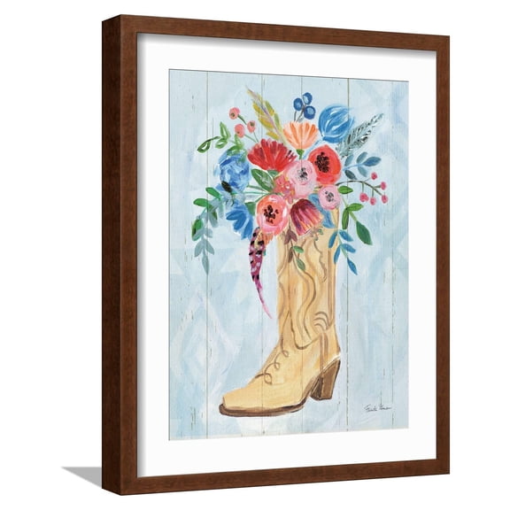 Art.com Cowgirl II Art Print by Farida Zaman, Brown Frame Wall Art, 17" x 21"