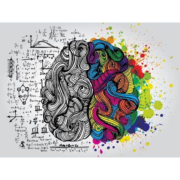 Art.com Creative Concept of the Human Brain, Vector Illustration Art Print by Lisa Alisa, 24" x 18"