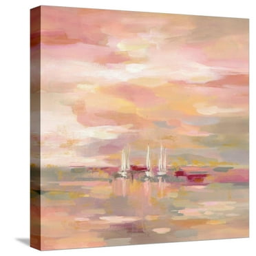Art.com Crimson Waves Stretched Canvas Print Wall Art by Silvia Vassileva, 16" x 16"