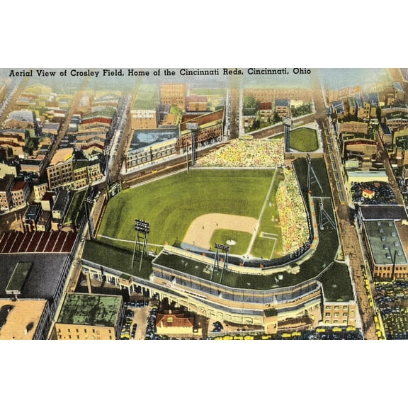 Art.com Crosley Field, Cincinnati, Ohio Art Print, 18" x 12"