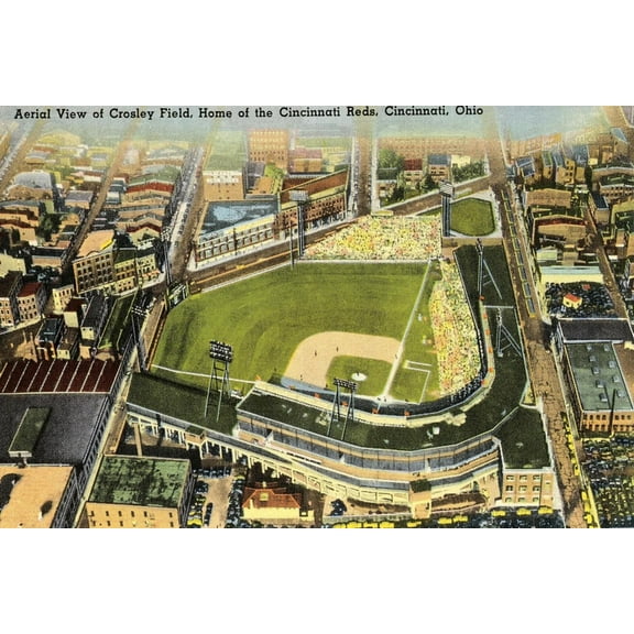 Art.com Crosley Field, Cincinnati, Ohio Art Print, 24" x 16"