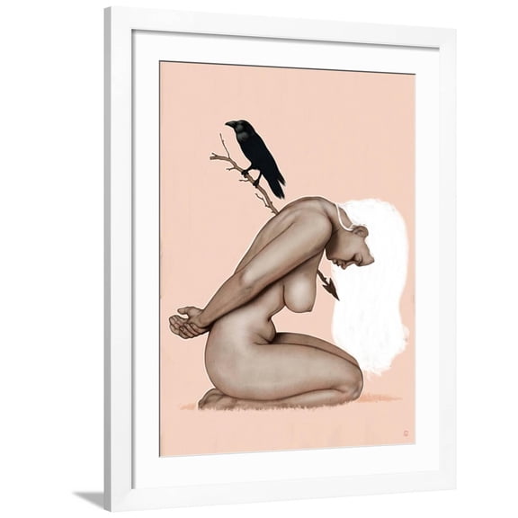 Art.com Crow and Arrow Art Print by Alexander Grahovsky, White Frame Wall Art, 32" x 40"