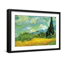 Art.com Cypresses Art Print by Vincent van Gogh, Black Frame Wall Art, 23" x 17"