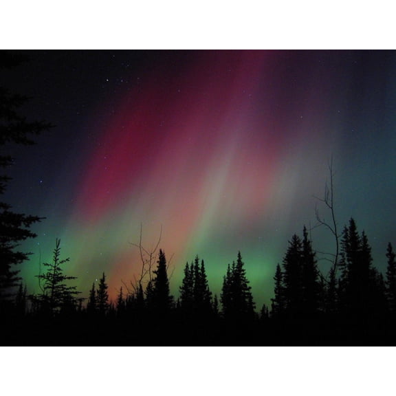 Art.com D. Aurora Borealis Alaska Red Skies Northern Lights Copper Center Alaska Photographic Print by pinky, 16" x 12"