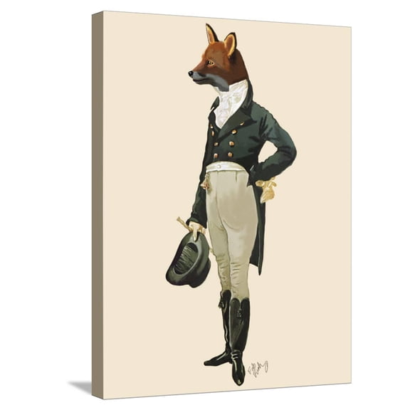 Art.com Dandy Fox Full Stretched Canvas Print Wall Art by Fab Funky, 18" x 24"