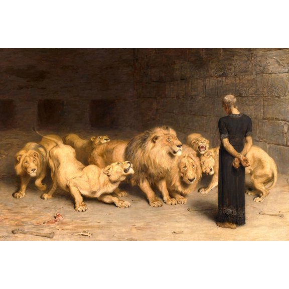 Art.com Daniel in the Lions' Den, 1872 Giclee Print by Briton Rivi?re, 36" x 24"