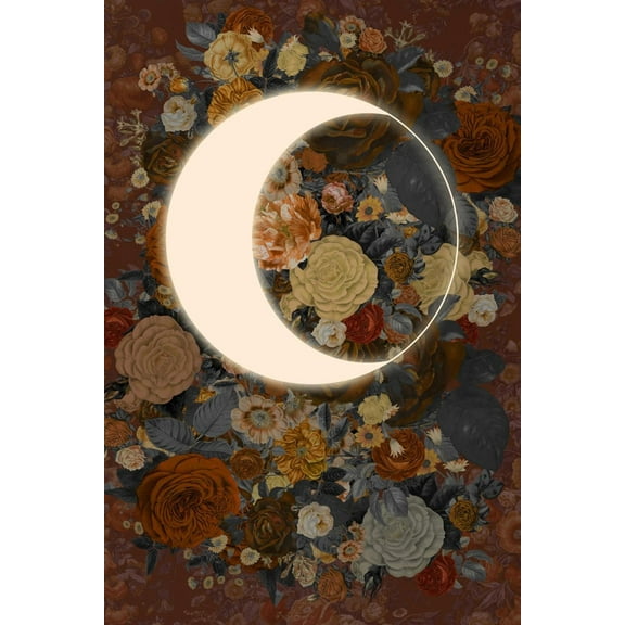 Art.com Dark Floral Lunar Eclipse Art Print, 12" x 18"