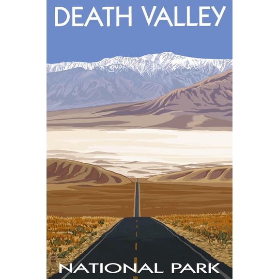 Art.com Death Valley National Park, California, Highway Scene Art Print by Lantern Press, 24" x 36"
