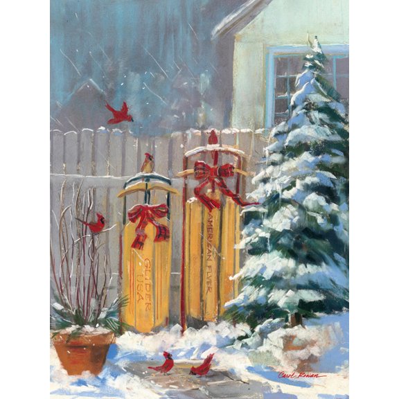 Art.com December Sleds Art Print by Carol Rowan, 18" x 24"