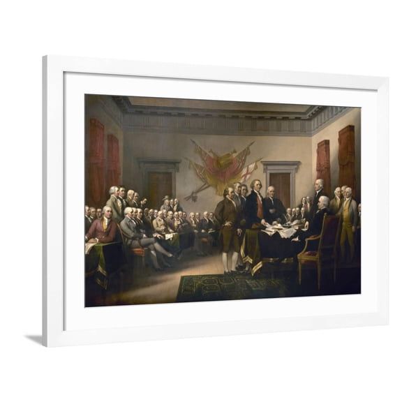 Art.com Declaration of Independence Art Print by John Trumbull, White Frame Wall Art, 44" x 32"
