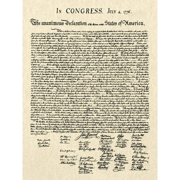 Art.com Declaration of Independence Doc. Art Print, 18" x 24"