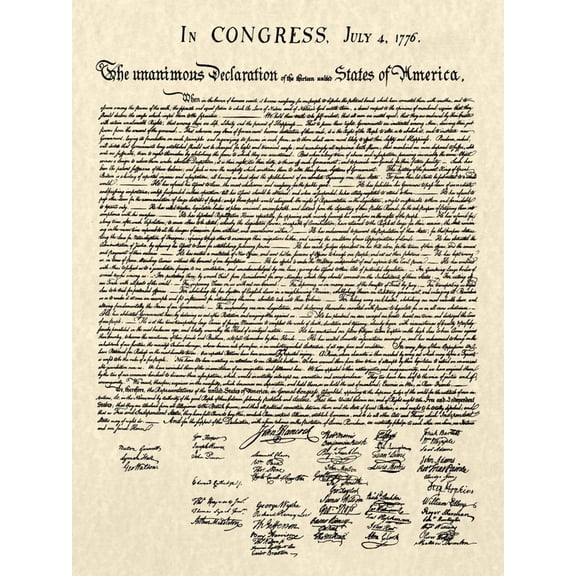 Art.com Declaration of Independence Doc. Art Print, 24" x 32"
