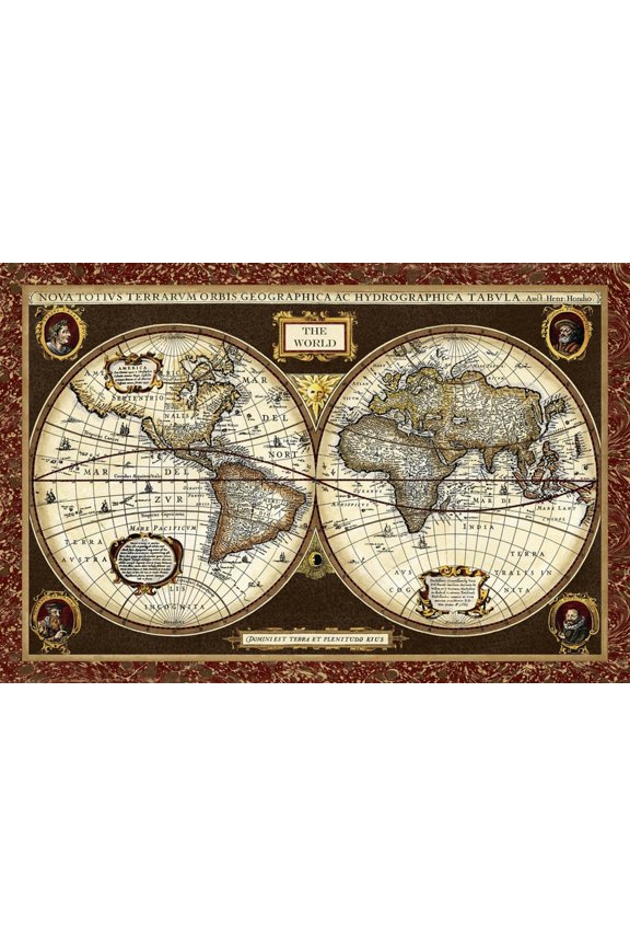 Decorative World Map Art Print by Vision Studio, 18" x 12"