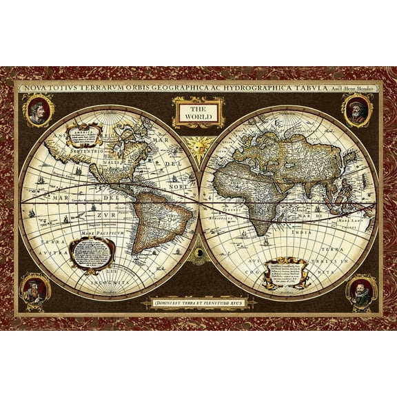 Art.com Decorative World Map Art Print by Vision Studio, 24" x 16"