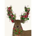 thumbnail image 1 of Art.com Deer, Candy Cane Wreath Art Print by Fab Funky, 12" x 16", 1 of 4