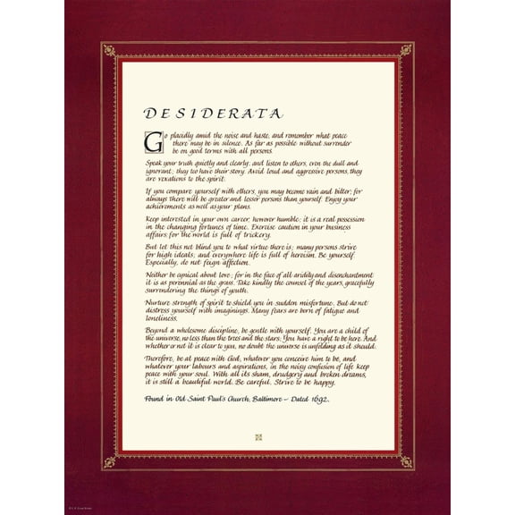 Art.com Desiderata Art Print, 24" x 32"