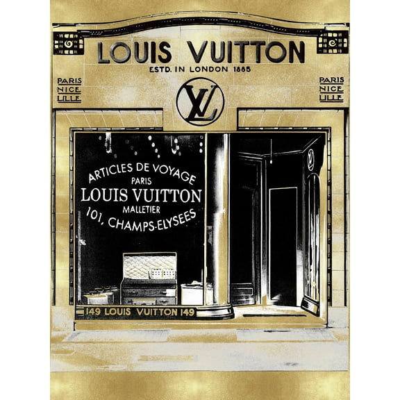 Art.com Designer Storefront in Gold Art Print by Madeline Blake, 12" x 16"