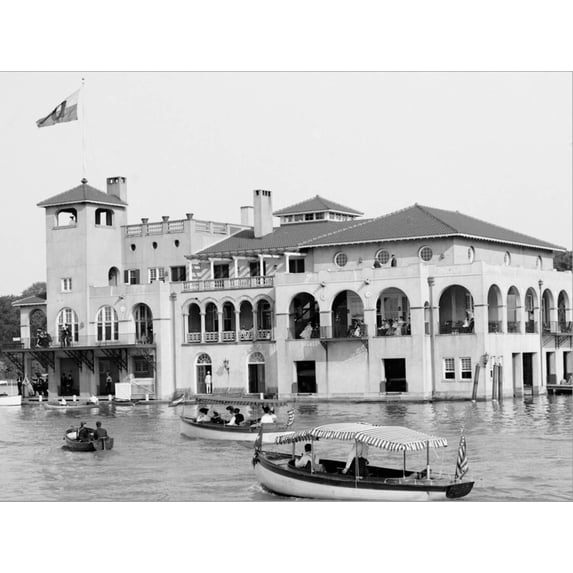 Art.com Detroit Boat Club, Belle Isle Park, Detroit, Mich. Stretched Canvas Print Wall Art, 16" x 12"
