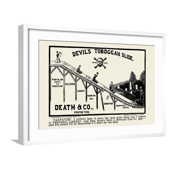 Art.com Devil's Toboggan Slide Art Print by George F. Hunting, White Frame Wall Art, 29" x 21"