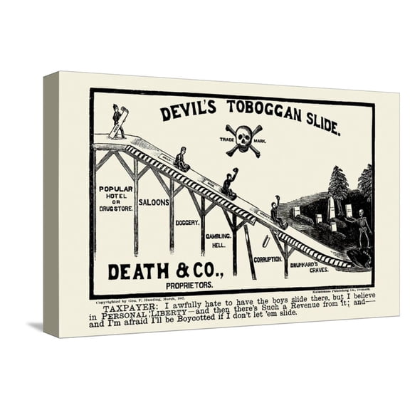 Art.com Devil's Toboggan Slide Stretched Canvas Print Wall Art by George F. Hunting, 18" x 12"