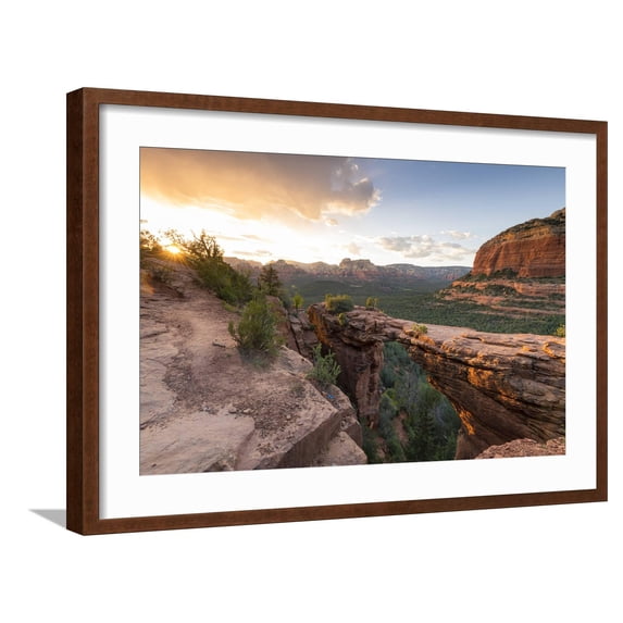 Art.com Devils Bridge, Sedona, Arizona, USA Photographic Print by Jordan Banks, Brown Frame Wall Art, 29" x 21"