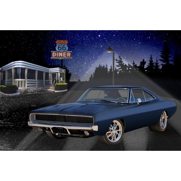 Art.com Diners and Cars VI Art Print, 18" x 12"