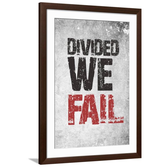 Art.com Divided We Fail Art Print by Kindred Sol Collective, Brown Frame Wall Art, 32" x 44"