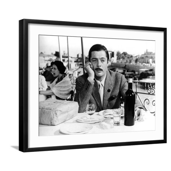 Art.com Divorce - Italian Style, Marcello Mastroianni, 1961 Photo, Black Frame Wall Art, 29" x 23"