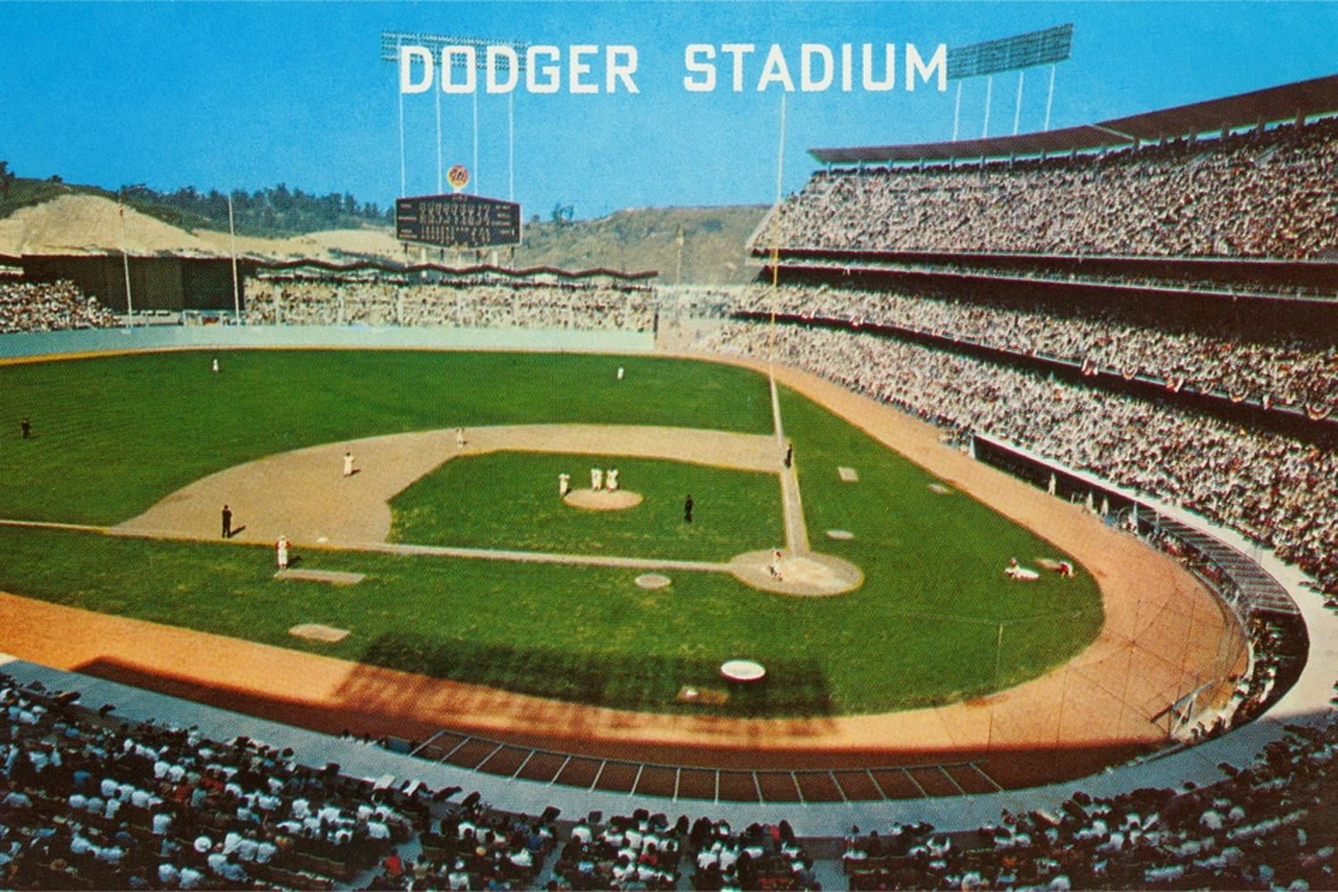 Dodger Stadum, Los Angeles, California Art Print, 18" x 12
