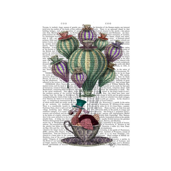 Art.com Dodo in Teacup Art Print by Fab Funky, 12" x 16"