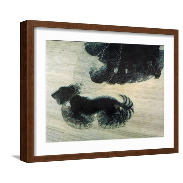 Art.com Dog On A Leash Giclee Print by Vintage Apple Collection, Brown Frame Wall Art, 21" x 17"