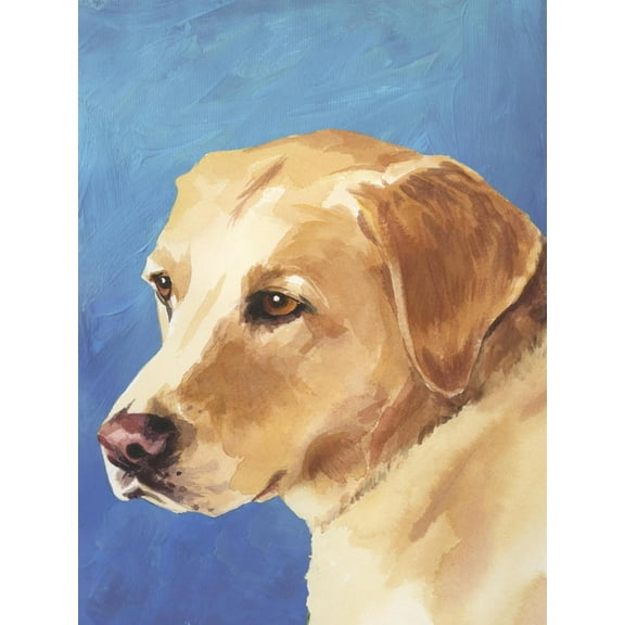 Art.com Dog Portrait, Yellow Lab Art Print by Jill Sands, 12" x 16"