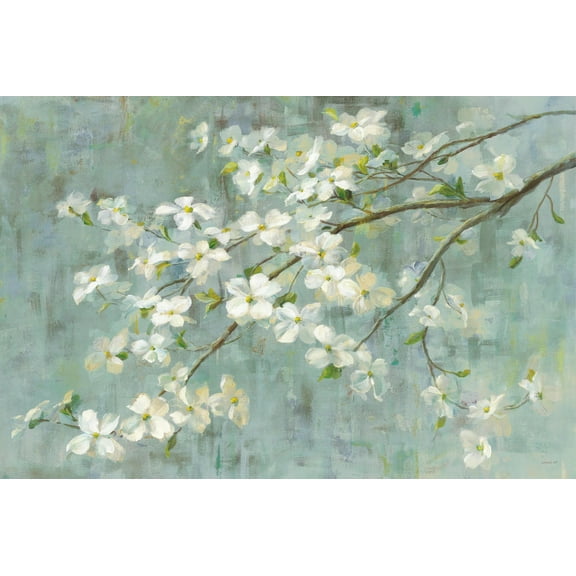 Art.com Dogwood in Spring on Blue Art Print by Danhui Nai, 18" x 12"