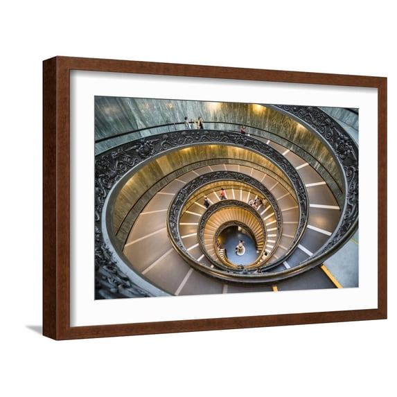 Art.com Dolce Vita Rome Collection - Spiral Staircase Photographic Print by Philippe Hugonnard, Brown Frame Wall Art, 23" x 17"