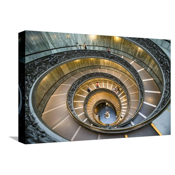 Art.com Dolce Vita Rome Collection - Spiral Staircase Stretched Canvas Print Wall Art by Philippe Hugonnard, 18" x 12"