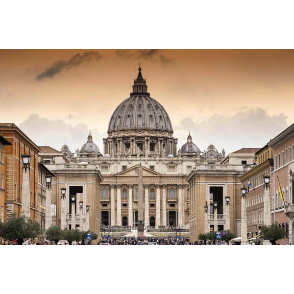 Art.com Dolce Vita Rome Collection - Vatican City at Sunset Photographic Print by Philippe Hugonnard, 36" x 24"