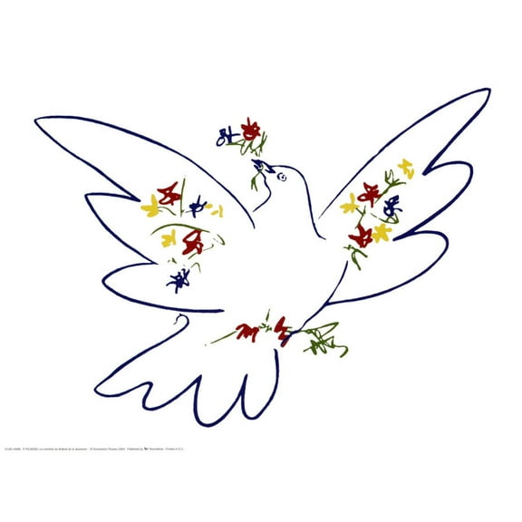 Art.com Dove of Peace Art Print by Pablo Picasso, 16" x 12"