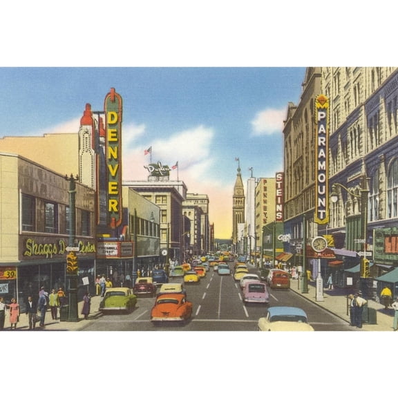 Art.com Downtown Denver, Colorado Art Print, 18" x 12"