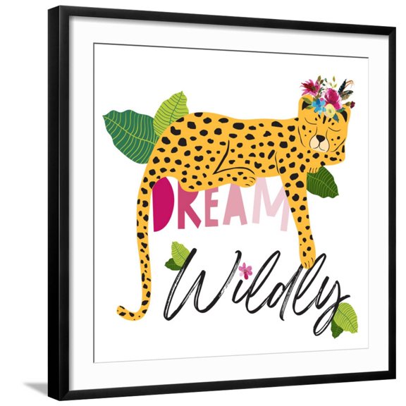 Art.com Dream Widly Cheetah Art Print by Jennifer McCully, Black Frame Wall Art, 29" x 29"
