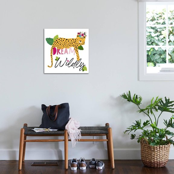 Art.com Dream Widly Cheetah Stretched Canvas Print Wall Art by Jennifer McCully, 24" x 24"