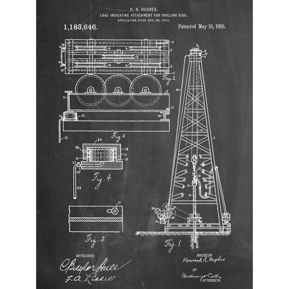 Art.com Drilling Rig Patent Art Print, 12" x 16"