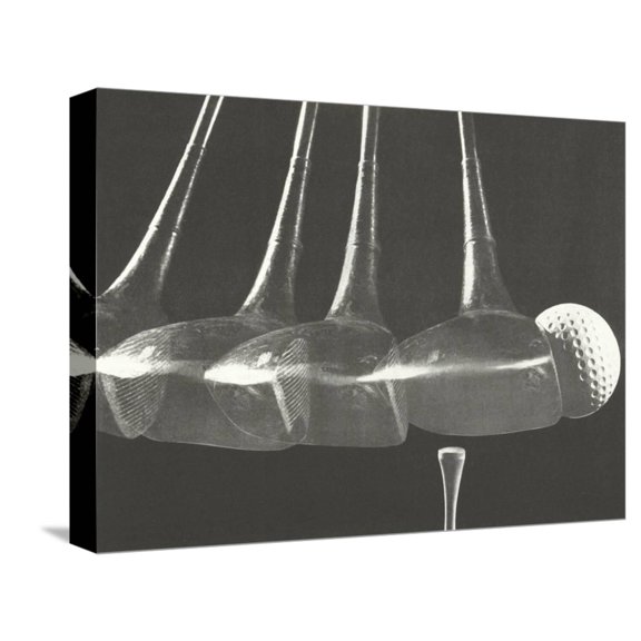 Art.com Driver Hitting Ball Off Tee Stretched Canvas Print Wall Art, 16" x 12"