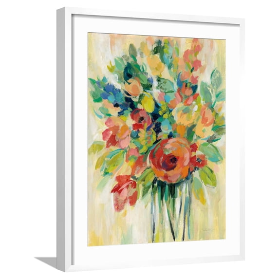 Art.com Earthy Colors Bouquet I Art Print by Silvia Vassileva, White Frame Wall Art, 23" x 29"