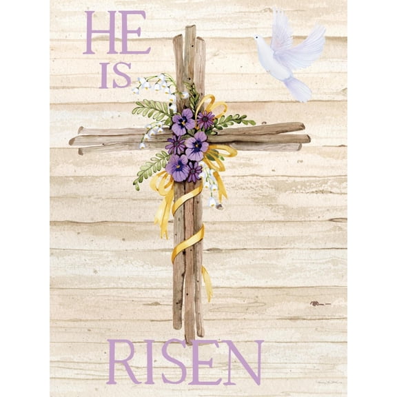 Art.com Easter Blessing Saying III with Cross v2 Art Print by Kathleen Parr McKenna, 24" x 32"